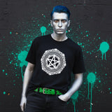 Black Pentagram T w/ White Print