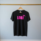 Lori - Black Logo T-Shirt w/ Pink