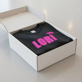 Lori - Black Logo T-Shirt w/ Pink