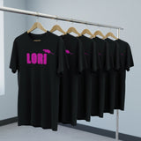 Lori - Black Logo T-Shirt w/ Pink