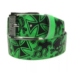 "Skulls and Crosses" Real Leather Belt