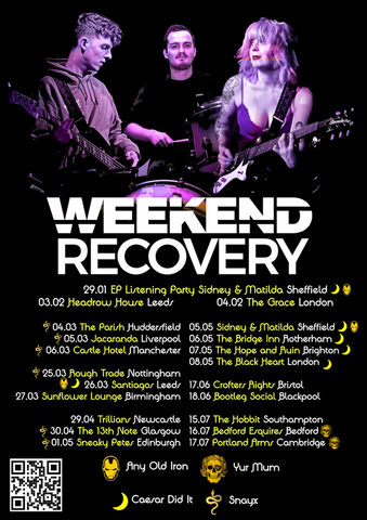A3 Weekend Recovery - 2022 Tour Dates Poster