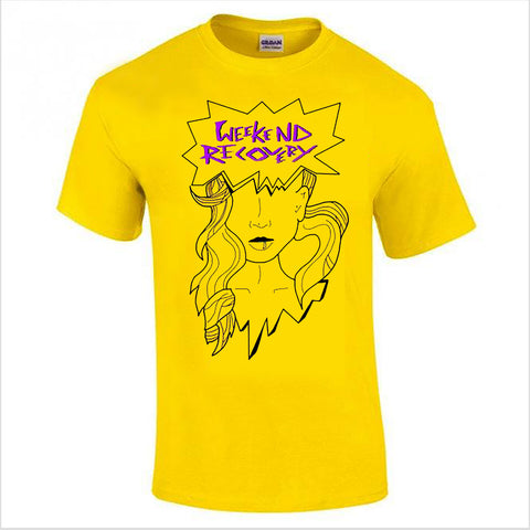 Last few! SMALL ONLY. Weekend Recovery "Guy" or "Girl" T-Shirt in Yellow